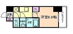 グランカリテ北梅田 1Kの間取図画像