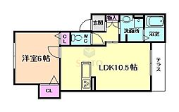 メゾンドミレナール 1LDKの間取図画像