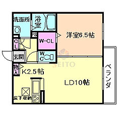 シャーメゾンNOA1 1LDKの間取図画像