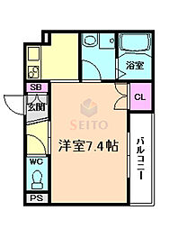 ラ・ルーチェデルソーレ 1Kの間取図画像