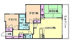 パークホームズ福島エルグレース 3LDKの間取図画像