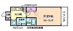 ラ・ティーダ塚本 1Kの間取図画像