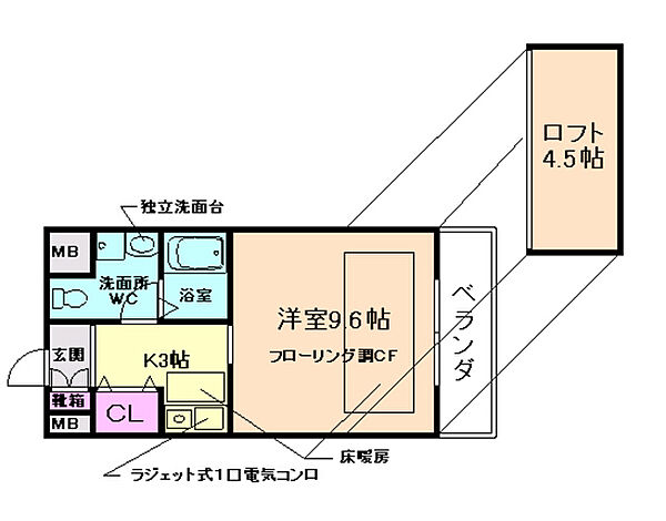 大阪府箕面市瀬川4丁目(賃貸マンション1K・4階・27.30㎡)の写真 その2