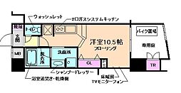 アーバネックストヨナカ ワンルームの間取図画像