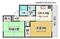メゾンフルール 2DKの間取図画像