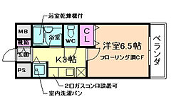 ラセデュクシオン 1Kの間取図画像