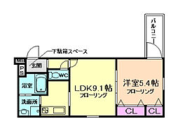 フジパレス石橋3番館 1LDKの間取図画像