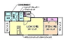 ハイツクリエート 1LDKの間取図画像