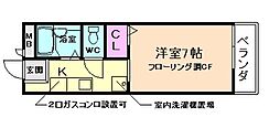 ベル・メゾン蛍池 1Kの間取図画像