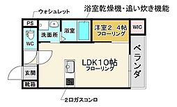 Louis Apartment 豊中蛍池 ウエスト 1LDKの間取図画像