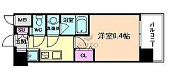 プレサン神崎川FINEBLESS 1Kの間取図画像