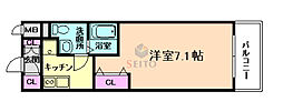 ラクラス新大阪 1Kの間取図画像
