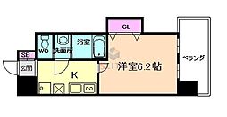 Luxe十三本町 1Kの間取図画像