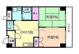 パークロッジ 2DKの間取図画像