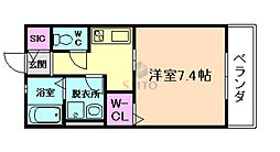 ハイムユカリナグリーン 1Kの間取図画像