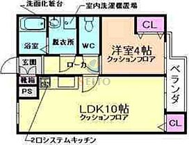 Ｋ－ｆｌａｔ（ケーフラット） 102 ｜ 大阪府豊中市栗ケ丘町（賃貸マンション1LDK・1階・38.00㎡） その2