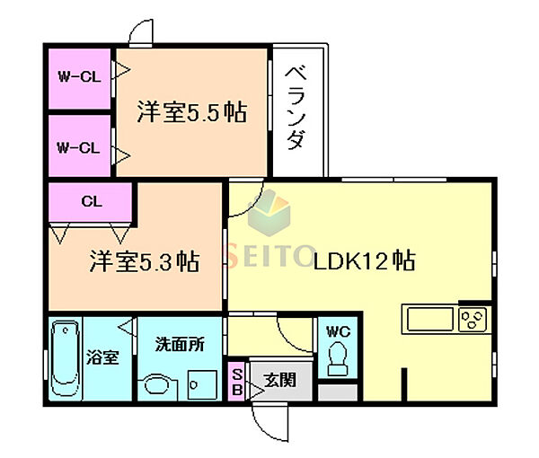 ヘーベルメゾン桜塚 ｜大阪府豊中市中桜塚3丁目(賃貸マンション2LDK・2階・58.68㎡)の写真 その2