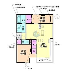 間取図画像 2LDK