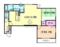 ディーハウスノース 2LDKの間取図画像