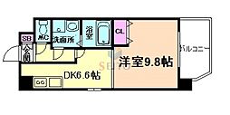 ラドゥセール豊中南 1DKの間取図画像