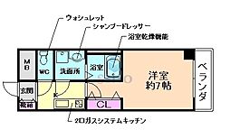 アジュール豊中末広 1Kの間取図画像