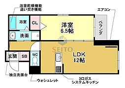 Fig北桜塚 1LDKの間取図画像