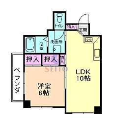 第18プロビナンス村橋 1LDKの間取図画像