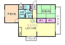 ピアチェーレ1 2LDKの間取図画像