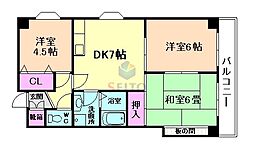 リアライズ千里中央 3DKの間取図画像