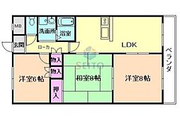ローレル西緑丘 3LDKの間取図画像