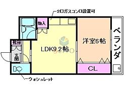 オフィス・みざ箕輪 1DKの間取図画像
