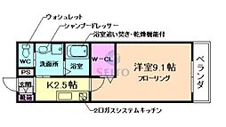 リヴェール蛍池 1SKの間取図画像
