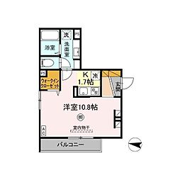 Maison de Calme(メゾンドカルム) 3階1Kの間取り