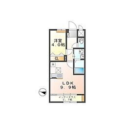 キルシュ・ブリューテ　A 1階1LDKの間取り