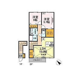ユーミー 2LDKの間取図画像