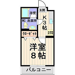 オリーブ天久保C 1Kの間取図画像