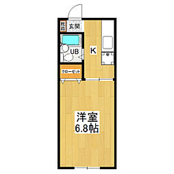 コーポキャビン 1Kの間取図画像