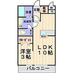 promenade2 1LDKの間取図画像