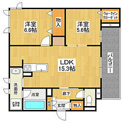 Lagrandquatre 2LDKの間取図画像