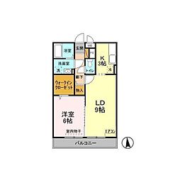 エミネンスMB 1LDKの間取図画像