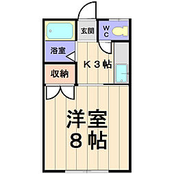 ウッドハウスヤマイチA 1Kの間取図画像