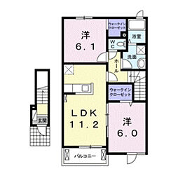 ブリランテ2 2LDKの間取図画像