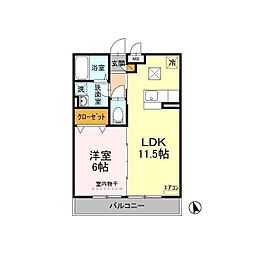 ピュア・エスプレッソ 1LDKの間取図画像