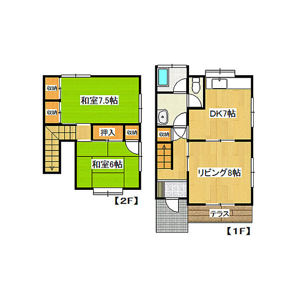 第二飛鳥住宅（5～10号棟） 010｜茨城県つくば市梅園2丁目(賃貸一戸建3DK・--・71.90㎡)の写真 その2