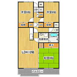 アンティームつくば 3LDKの間取図画像