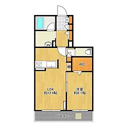 ヴェルデ千現 1LDKの間取図画像