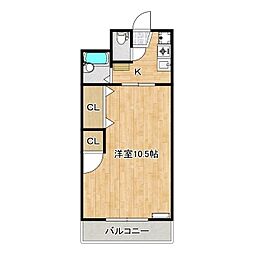 カシータ 1Kの間取図画像
