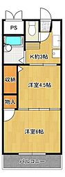 カシータ 2Kの間取図画像
