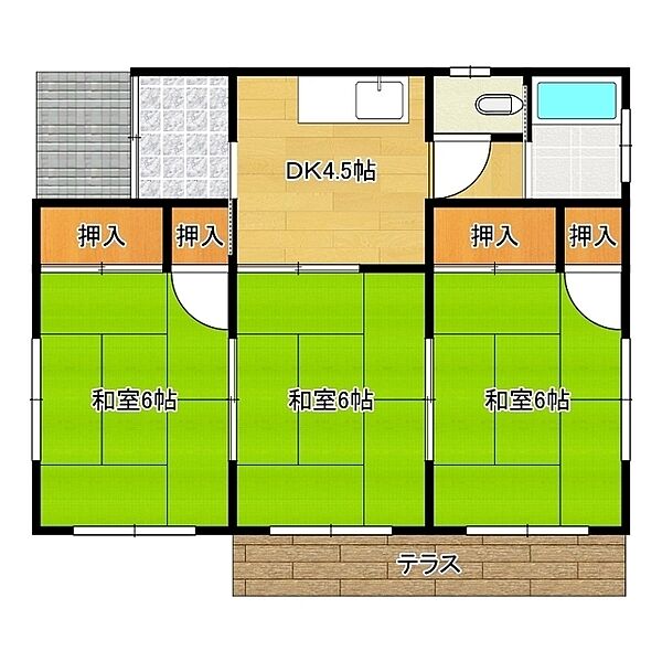 石塚住宅 003｜茨城県牛久市栄町1丁目(賃貸一戸建3DK・--・49.68㎡)の写真 その2