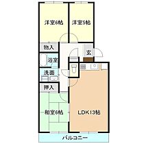 ヴィラネル牛久 205 ｜ 茨城県牛久市中央2丁目（賃貸マンション3LDK・2階・67.95㎡） その2